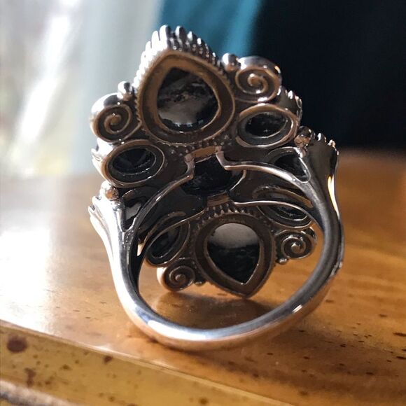 Natural White Buffalo Turquoise Sterling Silver Ring Size 7 - Picture 6 of 9